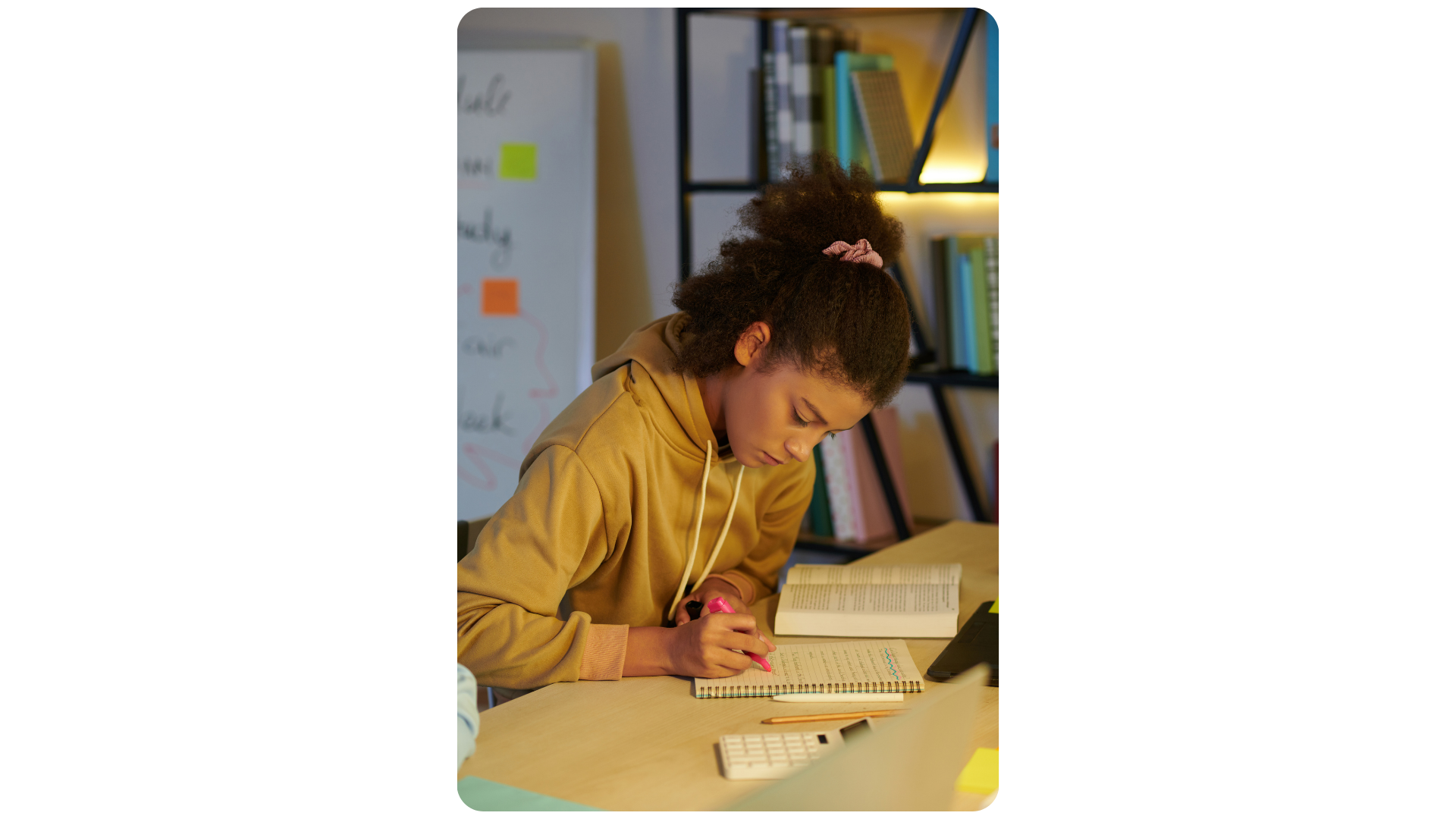 Student writing essay