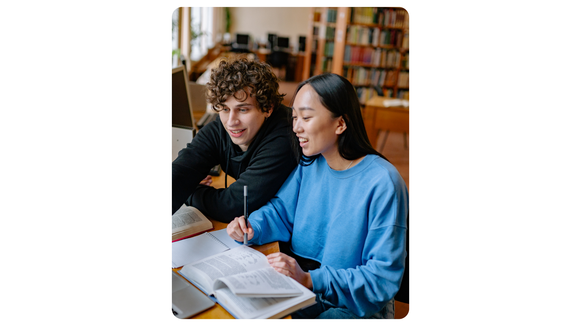 Counselor reviewing progress